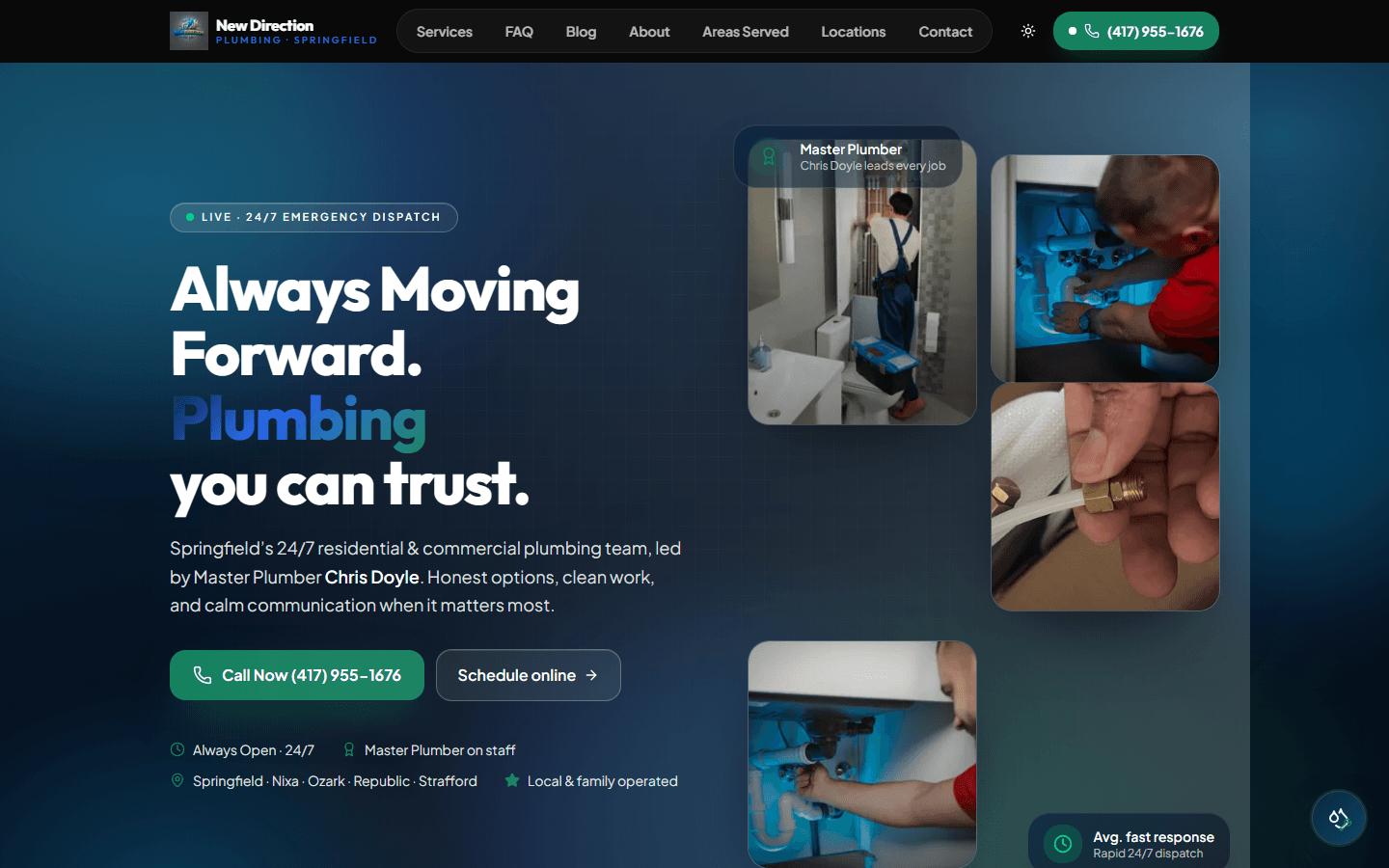 New Direction Plumbing — Emergency local intent