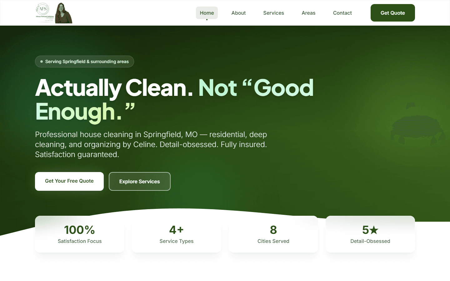 Always Forward Solutions production homepage screenshot